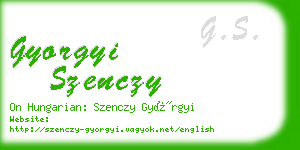 gyorgyi szenczy business card